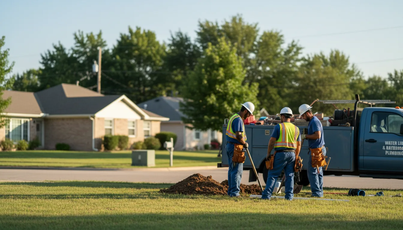 Residential water line and bathroom plumbing service in Mongo, IN